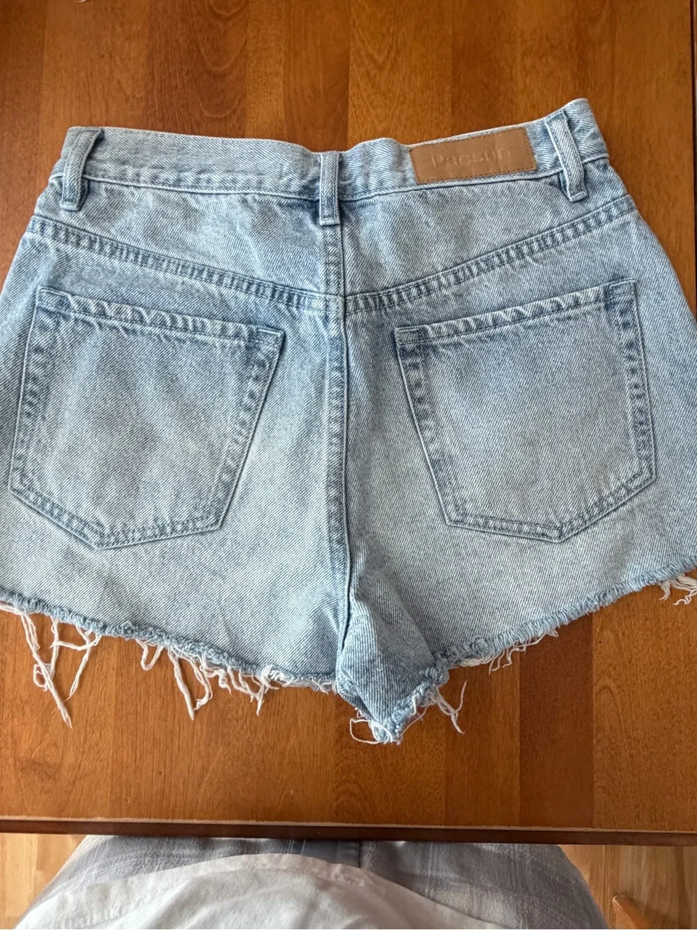 PacSun Light Wash High-Rise Frayed Denim Shorts